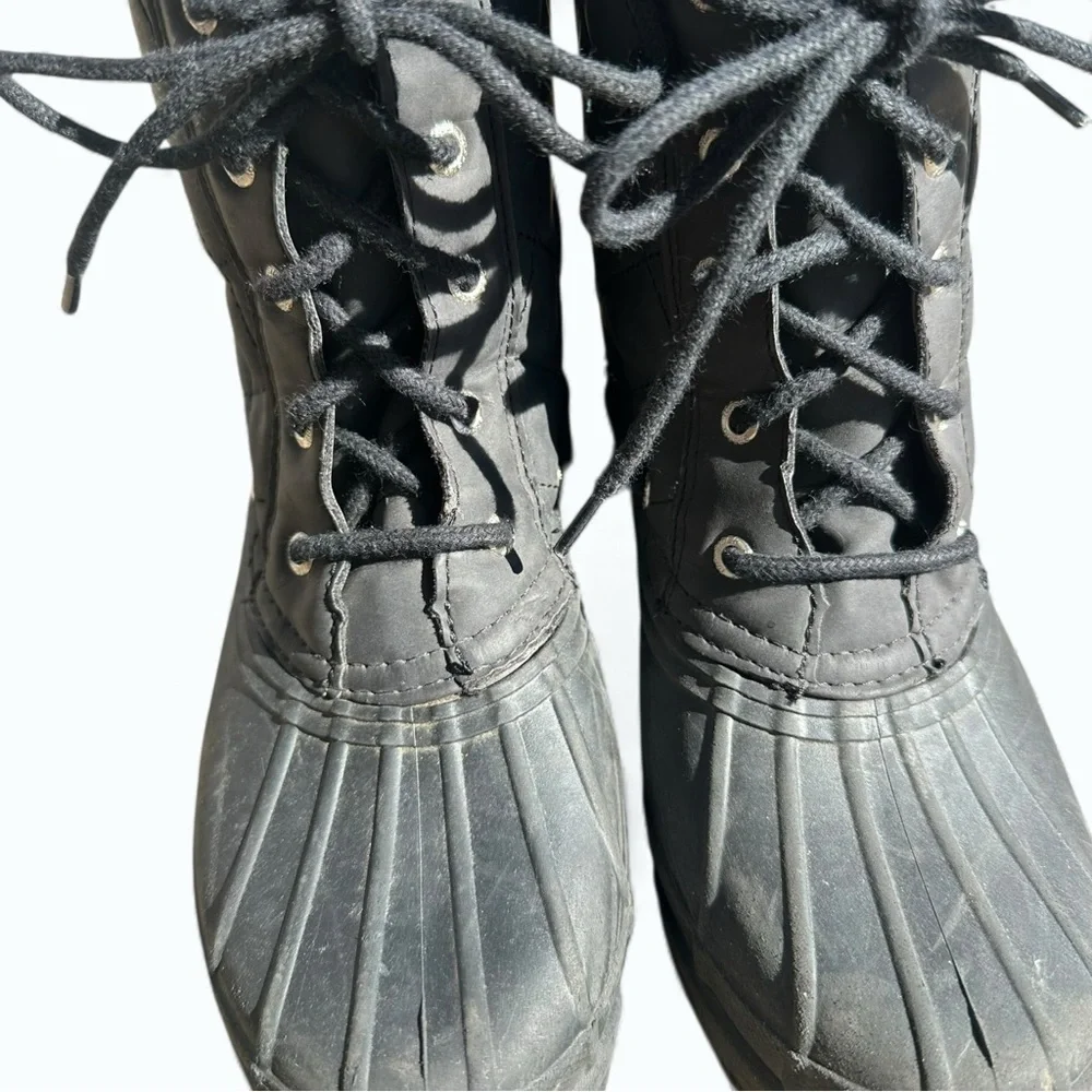 Sperry Gosling Quilted Waterproof Duck Boots Women’s 7.5 Black Winter Rain